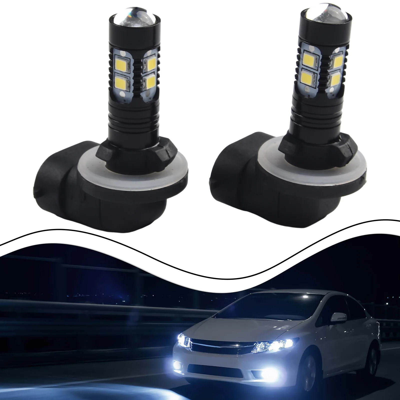 

2Pcs 1000LM LED Bulb Fog Lights 862 886 889 894 896 898 Canbus No Error 50W 6000K White DRL Daytime Running Car Lamp 12V