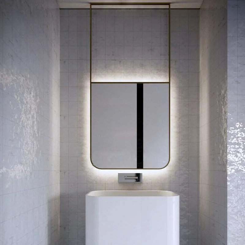 

Rectangular Led Bathroom Mirror With Light Wall Hanging Mirror Light Fixtures Above Espejo Con Luz Mirror For Shower EB5BM