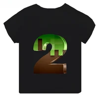 Mc Game Print Funny Boys Clothes 2-14 Years Birthday Number Cartoon Kids T Shirt Baby Gift Tops Girls Children's Cotton T-Shirts 2