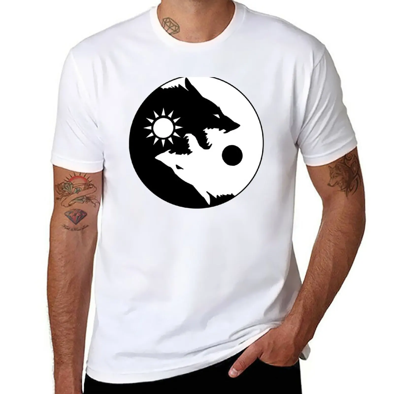 

Skoll and Hati T-Shirt animal prinfor boys anime clothes sublime for a boy Men's clothing