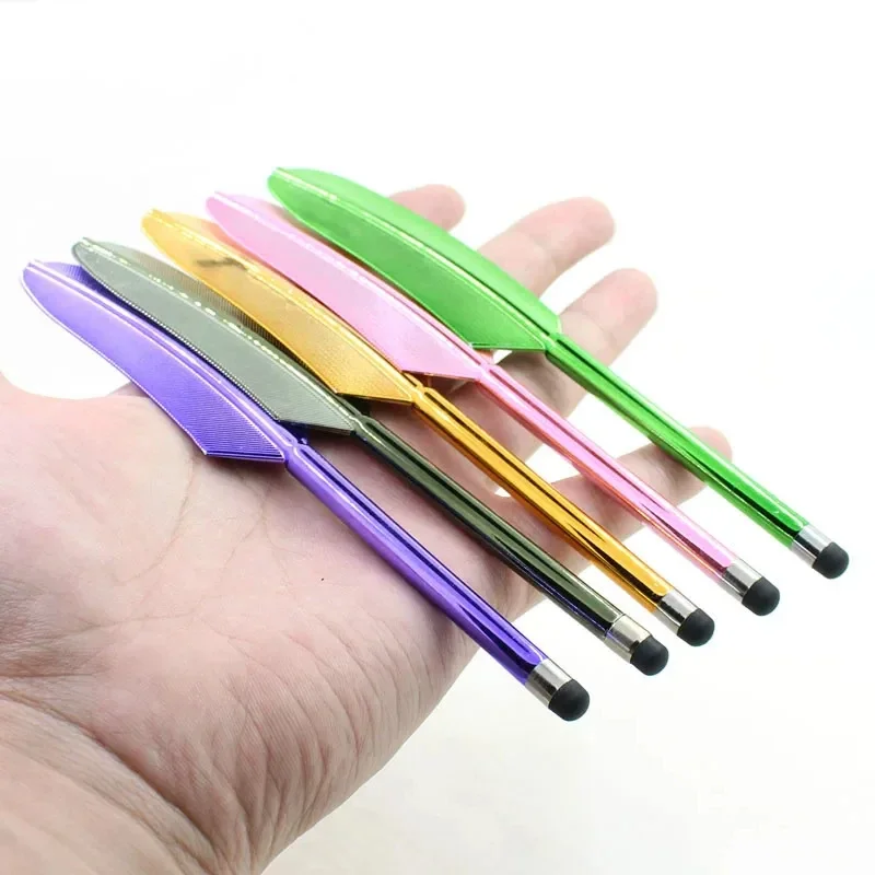 Capacitance Pen Universal Tablet Touch Screen Pen Styluses Capacitive Pen Mobile Phone Fashion Feather Shape Plastic Painting