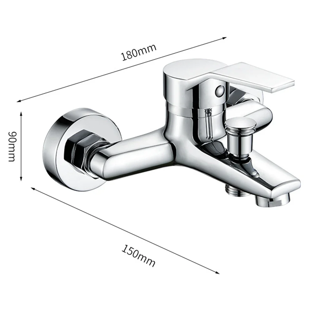 Zinc Alloy Basin Faucets Chrome Wall Mounted Hot Cold Water Dual Spout Mixer Tap For Bathroom Splitter Bath Shower Basin images - 6