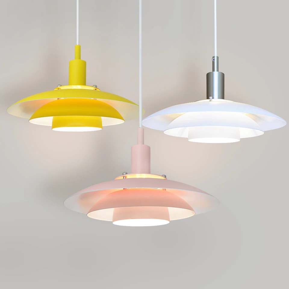 Modern Pendant Light Colorful Lampshade Restaurant Home Hanging Lamps for Dining Room Ceiling Lamp Bedside Study Indoor Decorate pendant chandelier