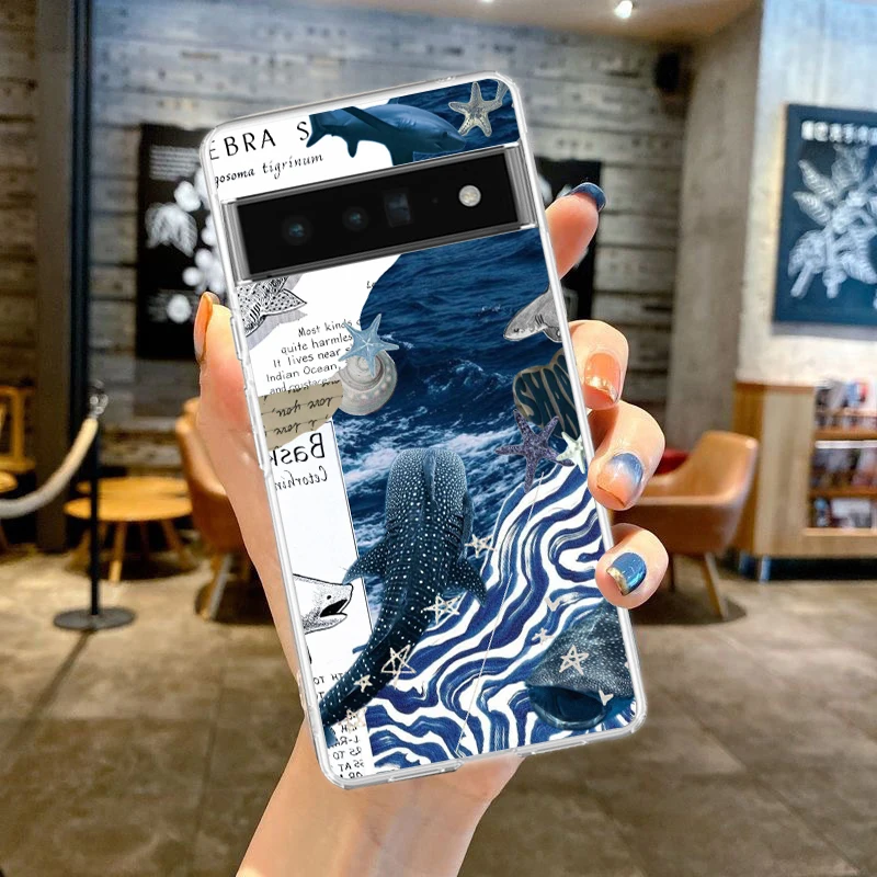 Ocean Whale Shark Swimming Transparent Phone Case - Soft Clear Cover