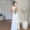 XPAY Elegant Scoop Neck Korea Wedding Party Dresses Cowl Backless Satin Customized Bride Dress Backless Bridal Gown Photos Shoot 1