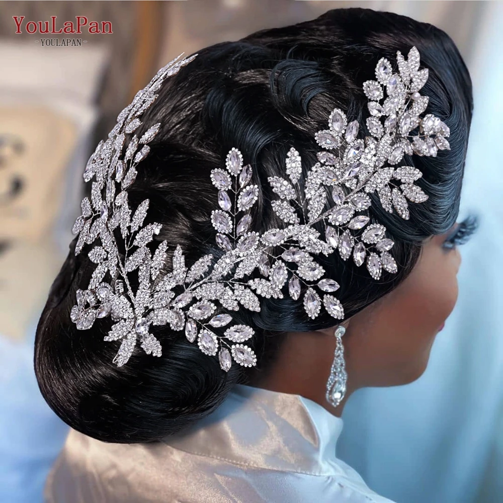 TOPQUEEN Bridal Side Clip Wedding Tiara Bridal Hairpins Handmade Rhinestone Women Headwear Alloy Flower Bride Headdress HP254 hair accessories bridal hair accessories