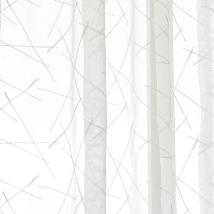 1PC White Cross Vertical Strip Embroidered Gauze Curtain Curtains for Living Dining Room Bedroom 3