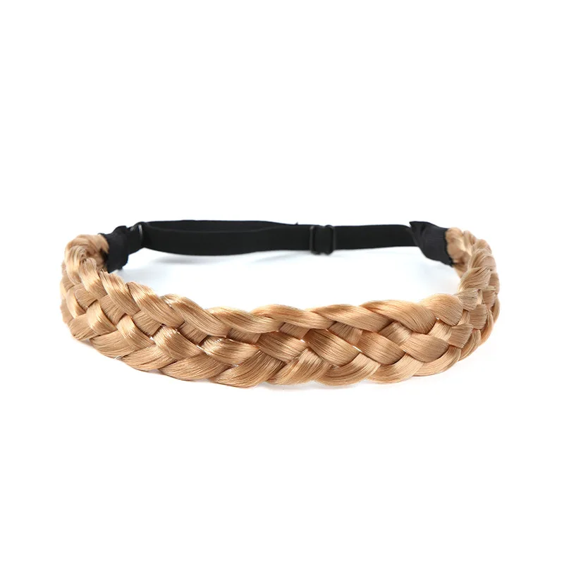 Braided Women's Elastic Hair Headband - Adjustable Synthetic Hair Accessory