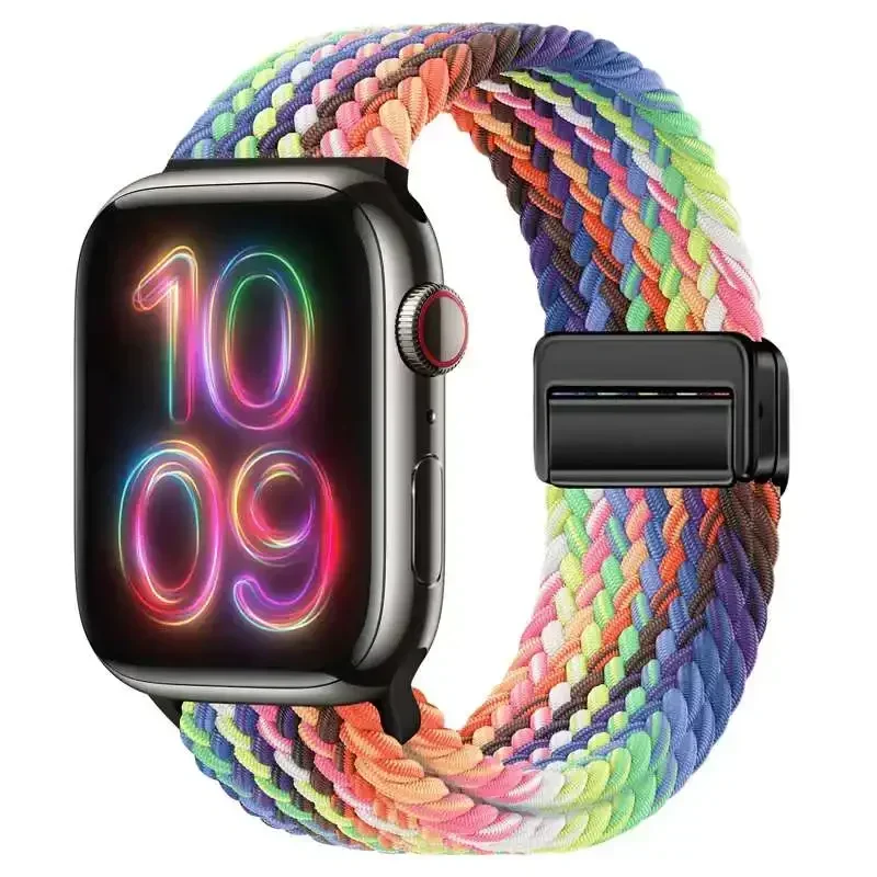 Nylon Braided Loop Strap with Metal Magnetic Closure