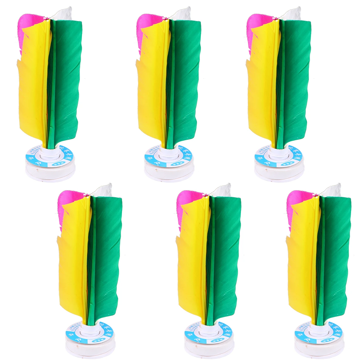 6pcs Handwheel Fancy China Jianzi Footbal Foot Kick Handwheel Fancy Goose Feather Shuttlecock Fitness Entertainment For Physical