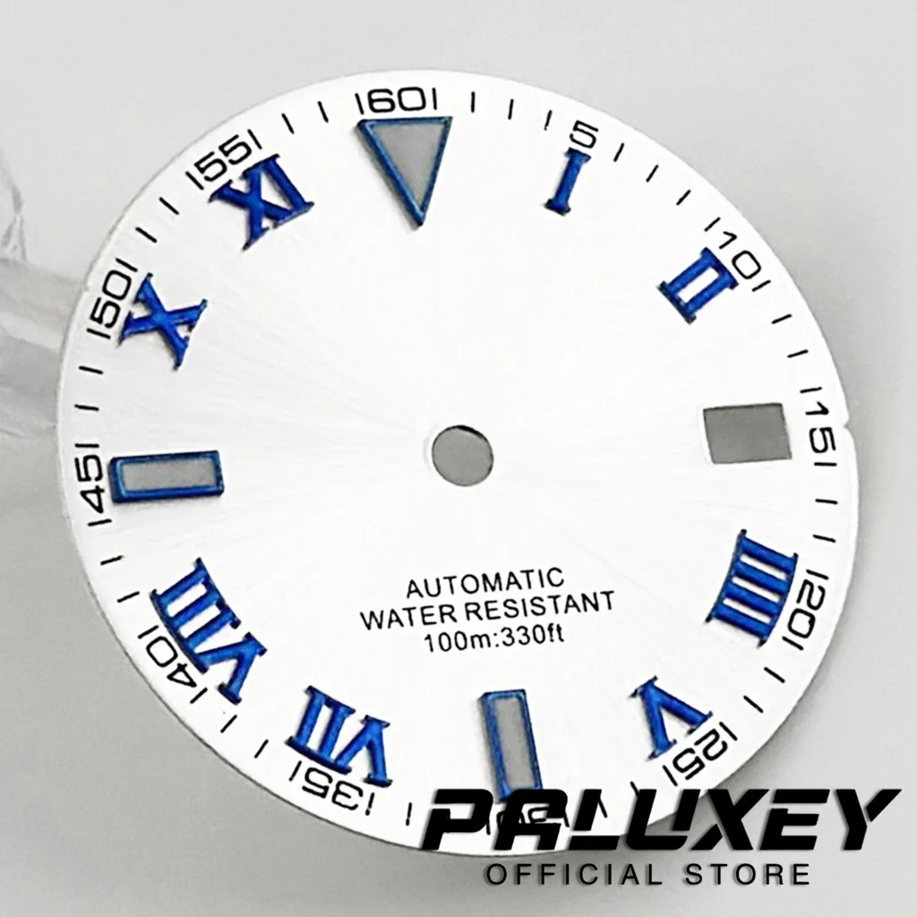Watch dial accessories 29mm Roman Numeral White Blue Green Luminous For NH35A 4R35 Movement Replacement Watch Parts
