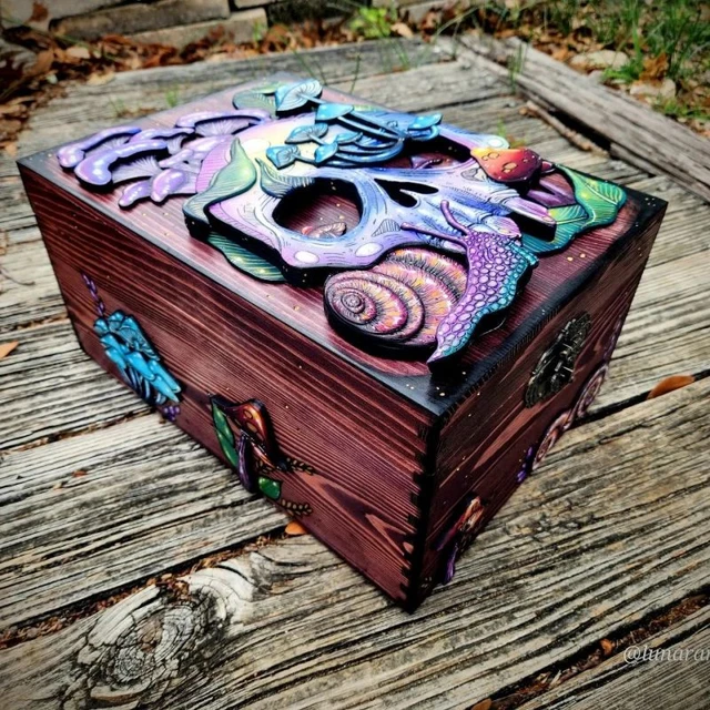 2024 Architecturm Skull and Nature Hidden Key Box Memory Box ...