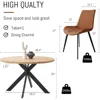 46.4" Round Table Set, Mid-Century Modern Round Dining Table for 4-6 People (1 Table with 4 Brown Chairs) 2