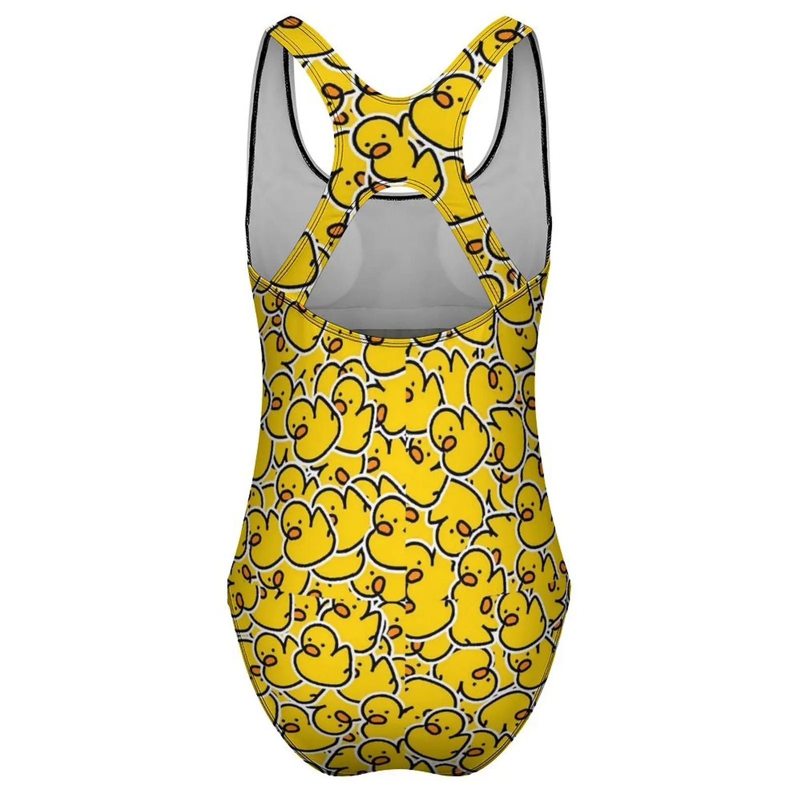 Bunch of Rubber Ducks Swimsuit Animal Push Up Swimwear One Piece Holiday Bathing Suit Bodysuit Sexy Design Beach Wear Plus Size
