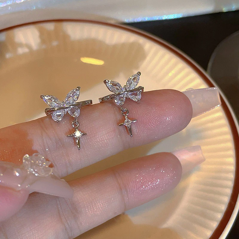TWINKLE BUTTERFLY RIBBON EARJACKET EARRING★ピアス Amazon.com: Taichell Shining Butterfly Ear Cuffs Zircon