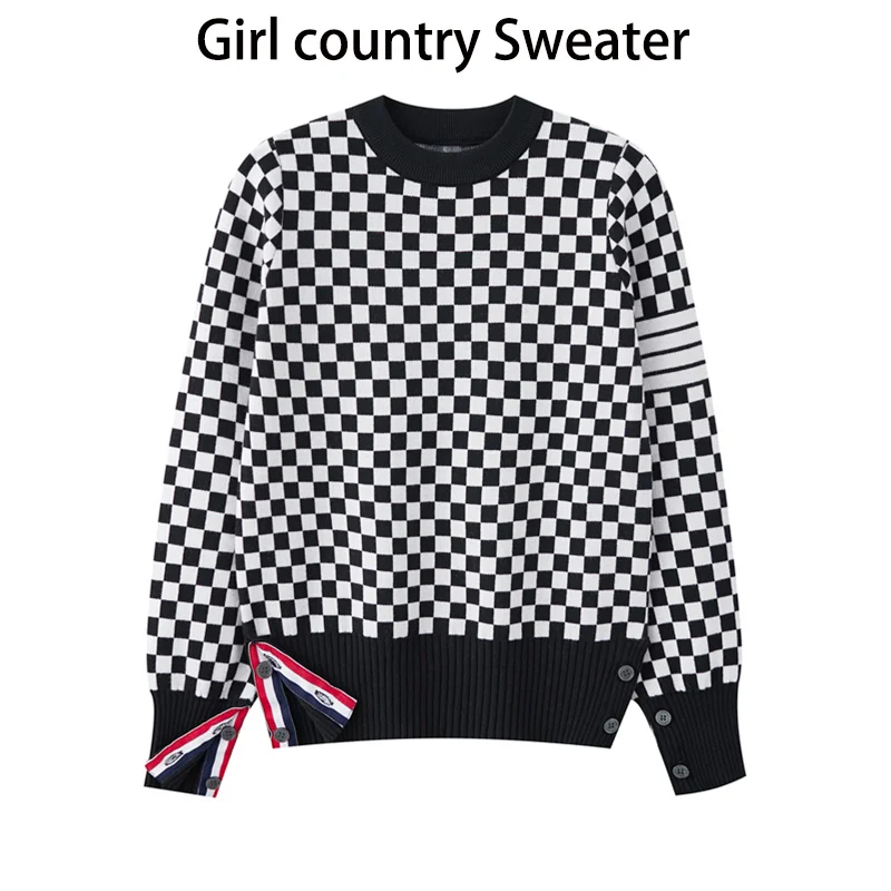 

Fashion plaid jacquard sweater women's autumn and winter new round neck slim long sleeve knitted inner bottoming shirt waist top