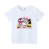 MINISO New Cotton Girls T-Shirts Cartoon Anime Hello Kitty& Friend Print Fashion Streetwear  T Shirt Kids T Shirts Tops Clothing 1