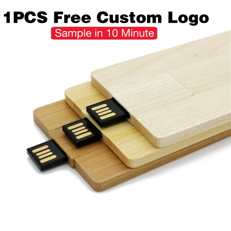 

JASTER Wooden Card USB 2.0 Flash Drive 128GB Free Custom Logo Memory Stick 64GB Rotatable Creative Gift Pen Drive 32GB Red Wood