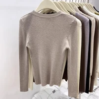 AOSSVIAO 2025 Women's Autumn Winter New Slim Fit Sweater Solid Color O-neck Knitted Pullovers Soft Warm Simple Base Layer Top - Image 5