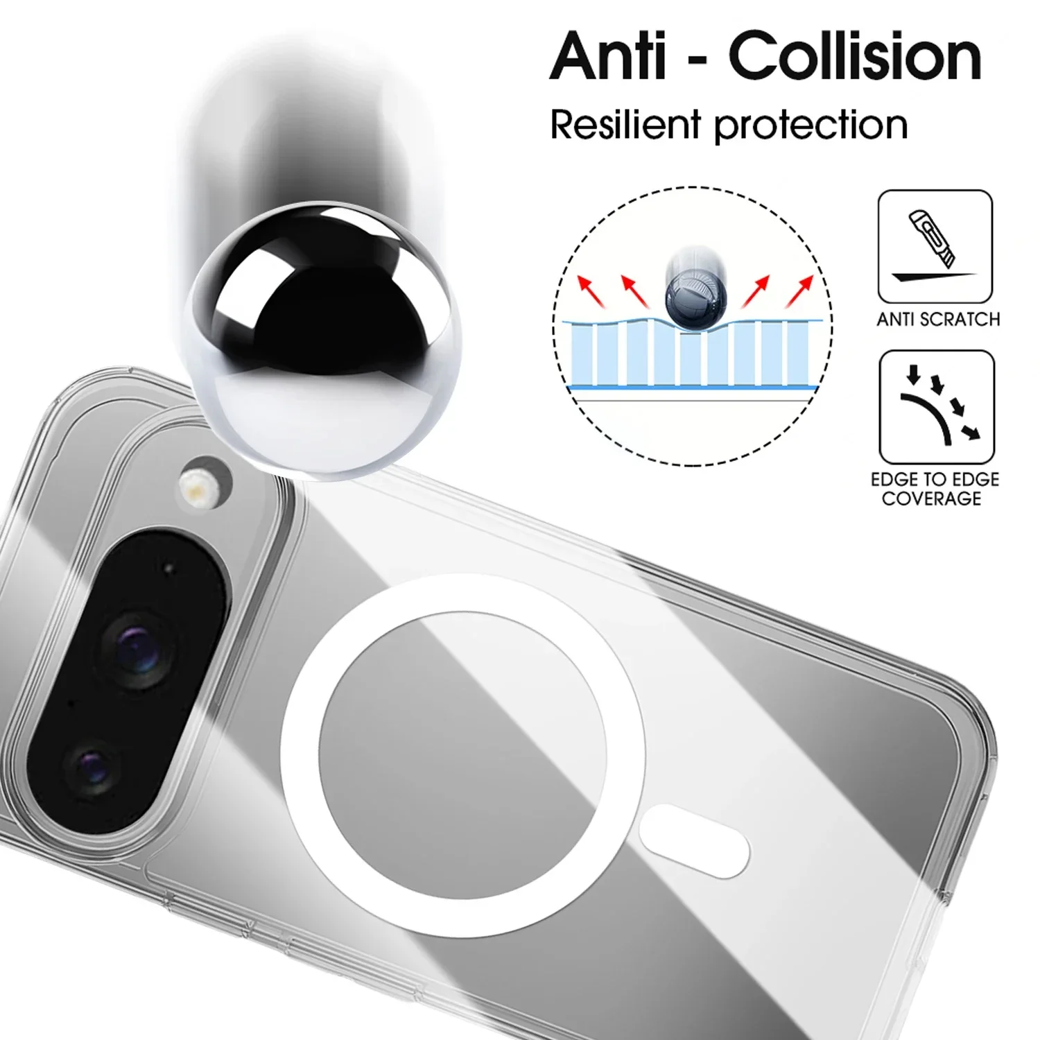 Strong Magnetic Case for Google Pixel 10 Pro XL Shockproof Protective Case for Pixel 10 Pro XL Wireless Charging Cover PC Shell