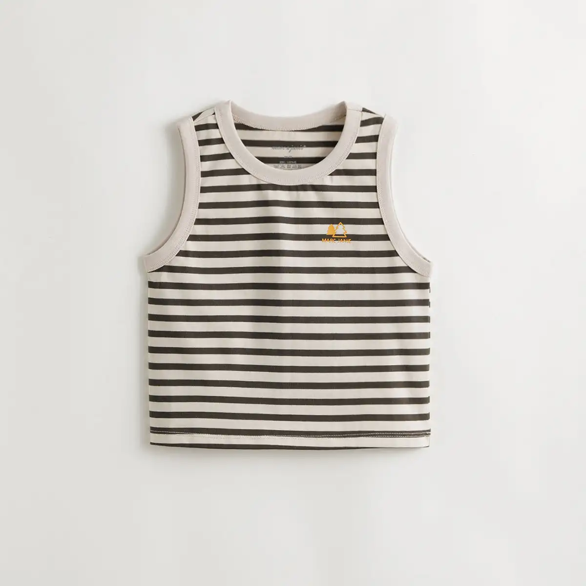 

MARC&JANIE Boys Urban Outdoor Khaki Striped Sports Tank Top for Summer 240588