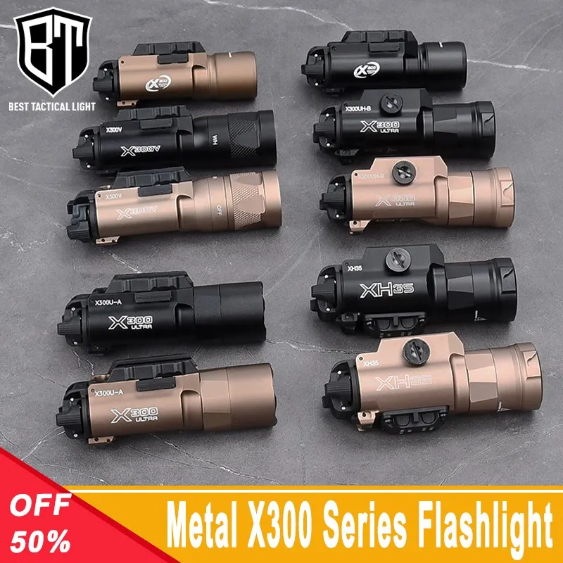 Металлический Тактический стробоскоп Surefir X300U X300 Ultra XH35 tactical sf surefir x300u x300 ultra xh35 metal pistol gun strobe led light fit 20mm rail airsoft weapon hunting flashlight