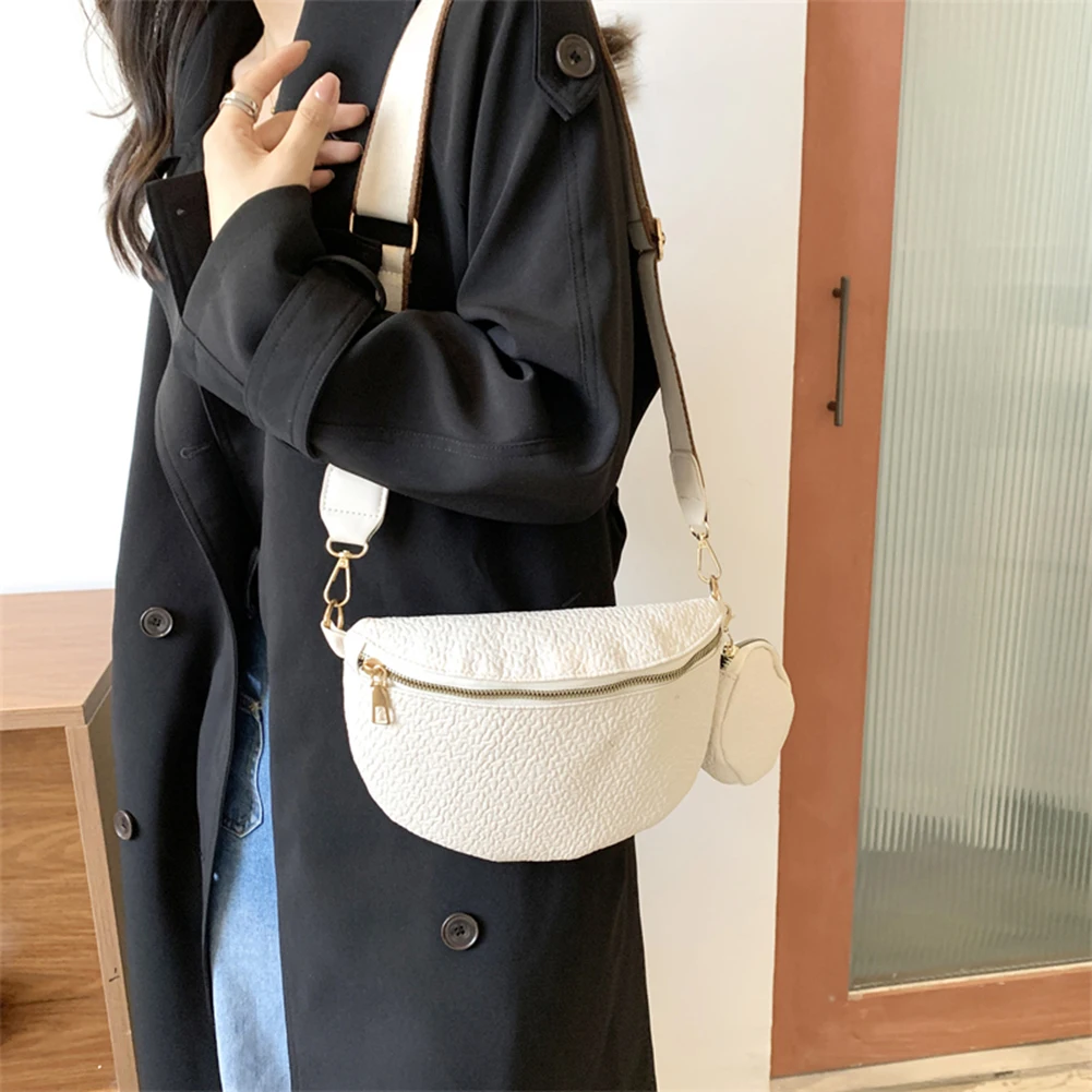 2-in-1 Womens Wide Strap Designer Chest Crossbody Waist Crossbody Bags