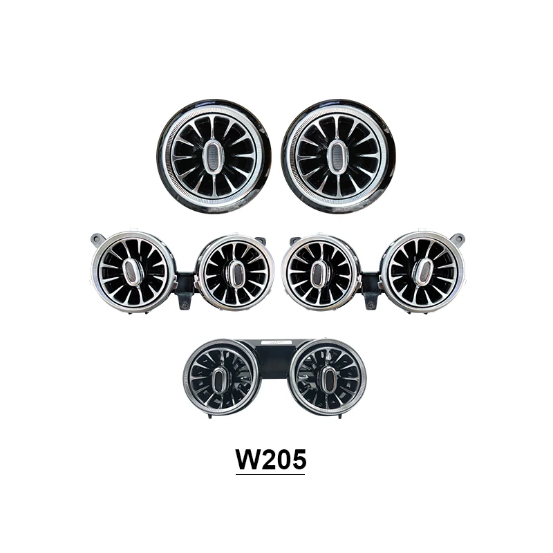 메르세데스 벤츠 W213 W205 W222 E S C 클래스용 LED 주변 조명, 터빈 배출구 입구 센터 콘솔 조명, 64 색 조건