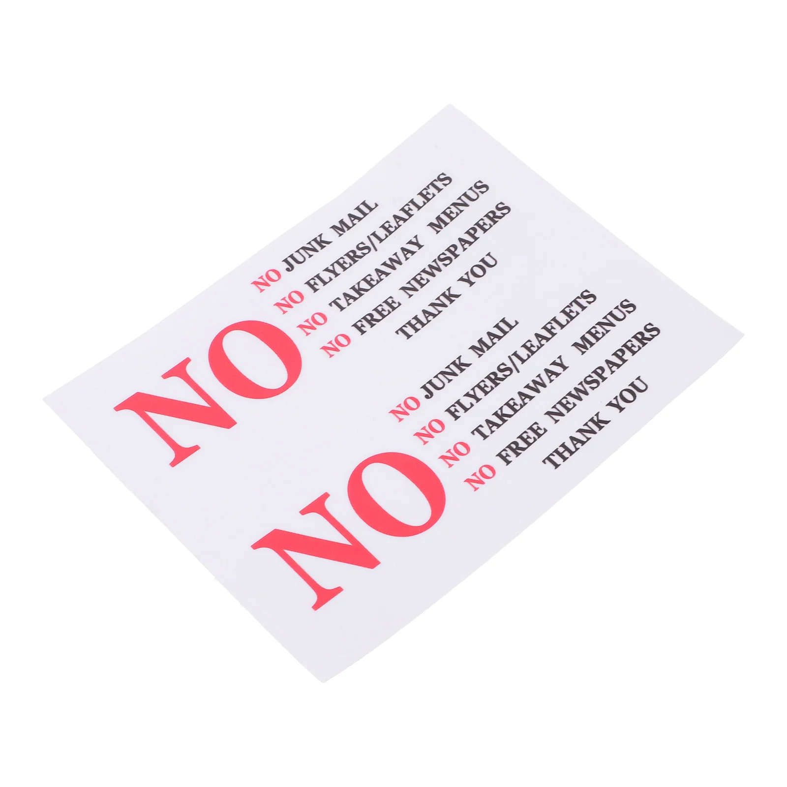 2 Pcs Mailbox Warning Stickers Adhesive No Junk Sign Clear Message Decal Homeowner Mailboxes Functional Door Signs Weather