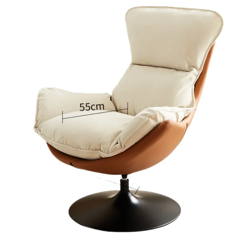 Divano singolo Designer minimalista Camera da letto casual Casa Piccolo soggiorno Tessuto Persona pigra Sedia girevole a guscio d'uovo Poltrona lounge - immagine 6
