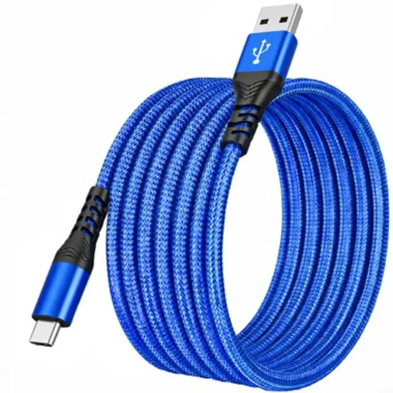 Durable Braided USB-A to USB-C Charging Cable Set - Fast Charge 60W 5A, Multiple Lengths, Data Sync Enabled