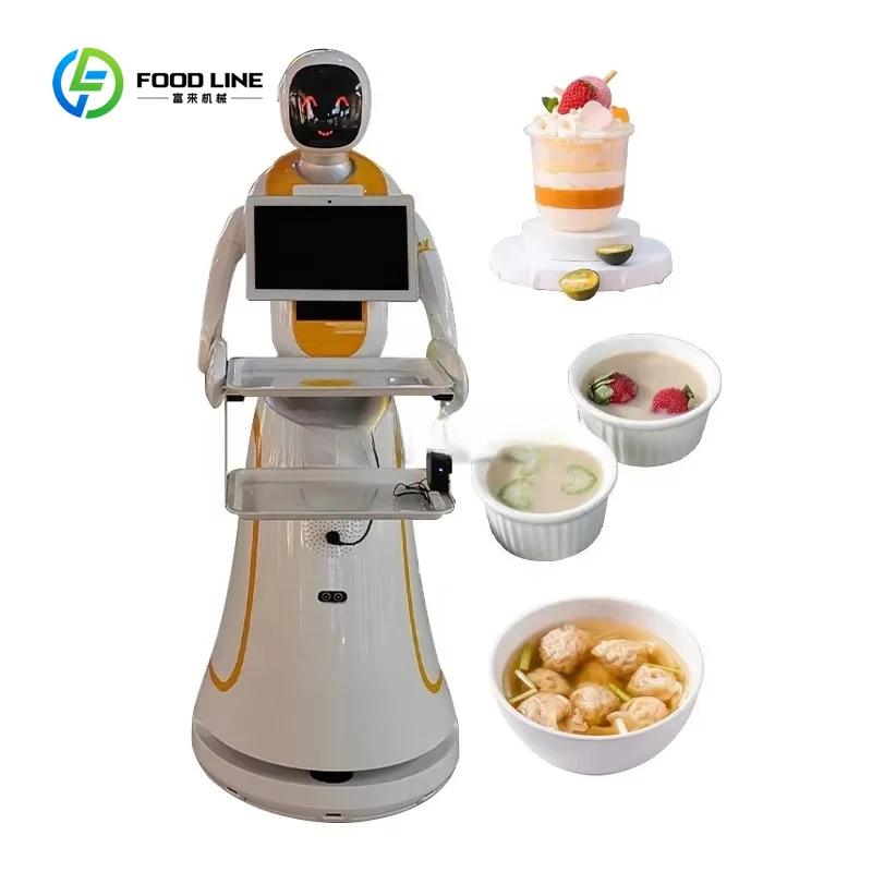 Robot Umanoide Elettrico Intelligente Personalizzato per Uso Commerciale / Robot per Consegna Cibo nei Ristoranti - immagine 3