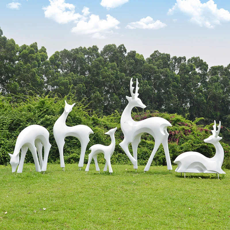 

Открытый Большой абстрактный олень скульптура парк лес Декор FRP ремесла sika олень Комбинированные Украшения