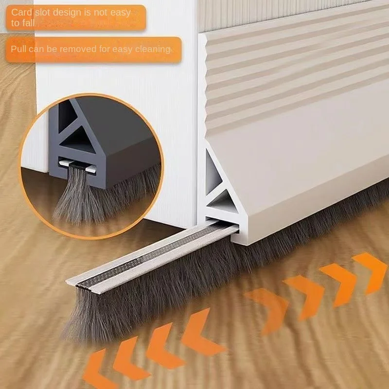 Silicone Door Seal Strip with Brush Design - Self-Adhesive Dust Blocker and Gap Filler (1 Meter)