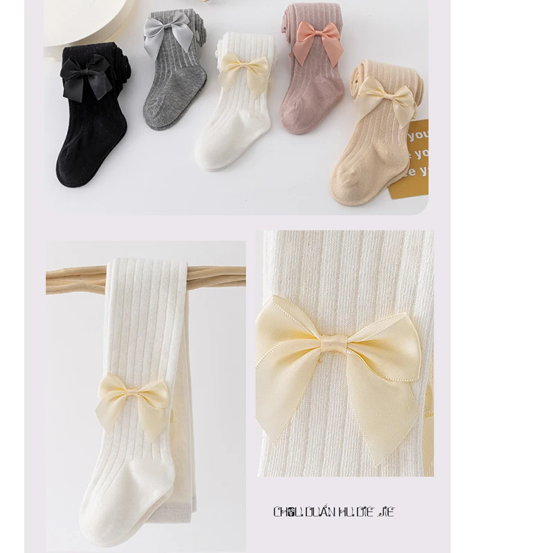 Autumn Bowknot Leggings Girls Dance Socks baby Girl Vertical Pantyhose Cotton Socks Baby Girl's One-Piece Lace Pantyhose girls pantyhose children stockings