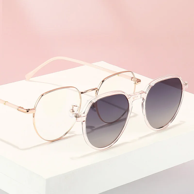 

Metal Cat Eye Sunglasses Women Magnetic Clip Cover Vintage Optical Eyeglasses Frame Designer Polarized Sun Glasses