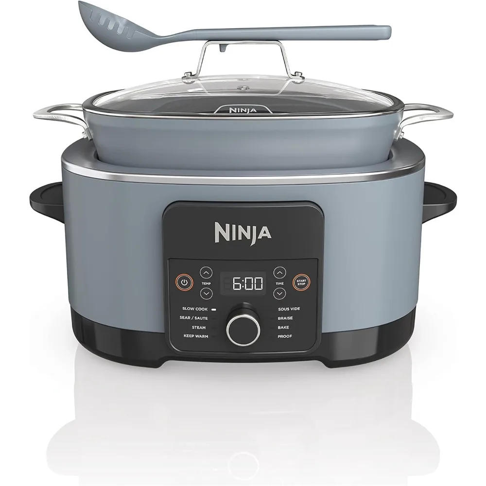 

Мультиварка Ninja MC1001 Foodi PossibleCooker PRO 8,5 кварт, с медленной Камерой 8 в 1, Голландская духовка, пароварка и многое другое, серый цвет морской соли