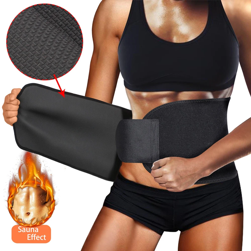 Woman Men Sauna Waist Trainer Slimming Belt Sweat Belt Shaper Fat Burn  Shaperwear Adjustable Slimming Wraps Fajas Slimming Belt - AliExpress