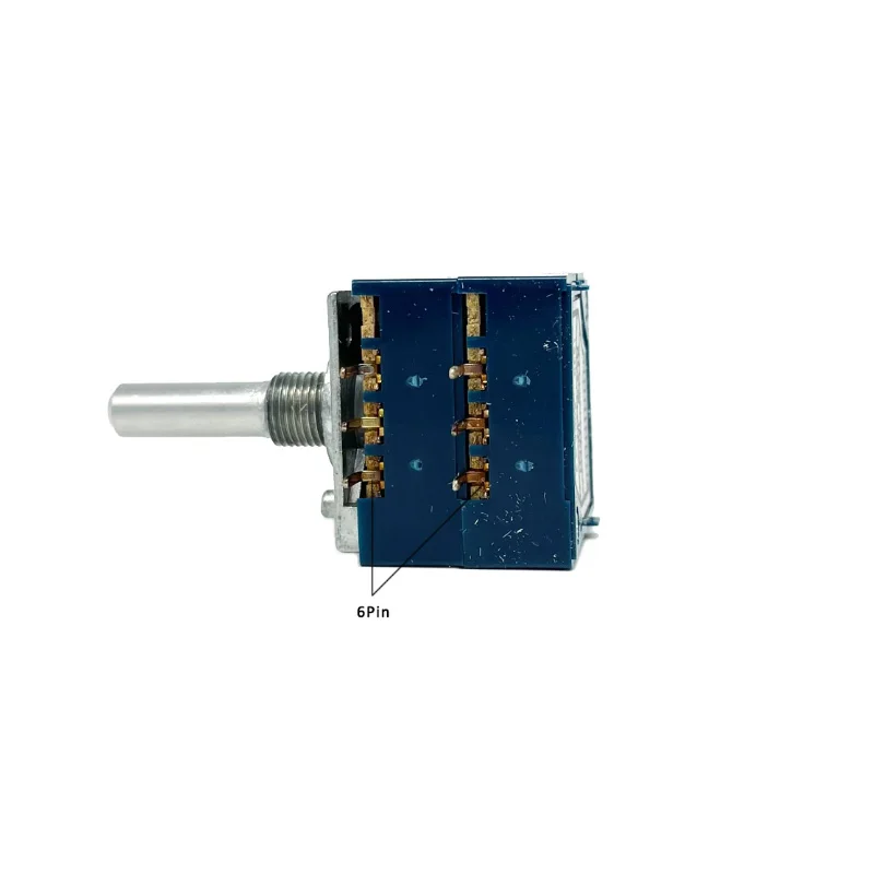 1PC ALPS 50KAx2 10KAX2 RK27 Rotary Potentiometer Slotted/Half Shaft 25MM 6Pin Dual-unit Without Detent