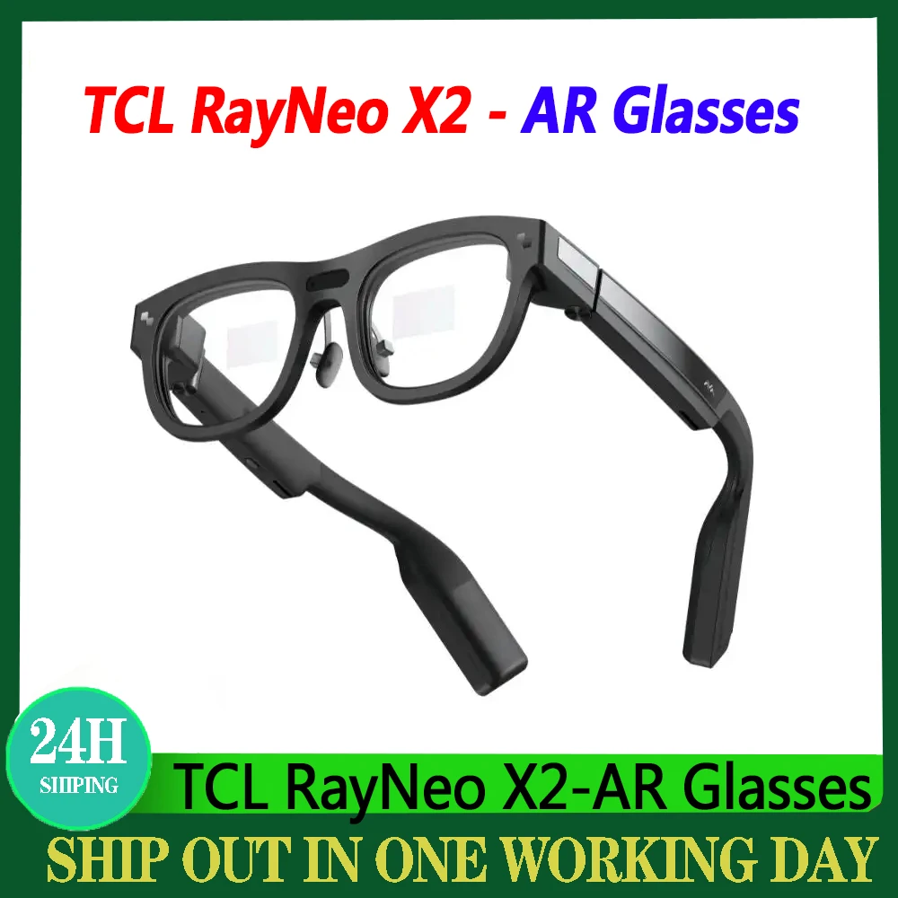 재고 TCL RayNeo X2 AR 무빙 안경, 시네마 쌍안 올인원 풀 컬러 마이크로 LED 디스플레이, 스마트 안경, 1000nits