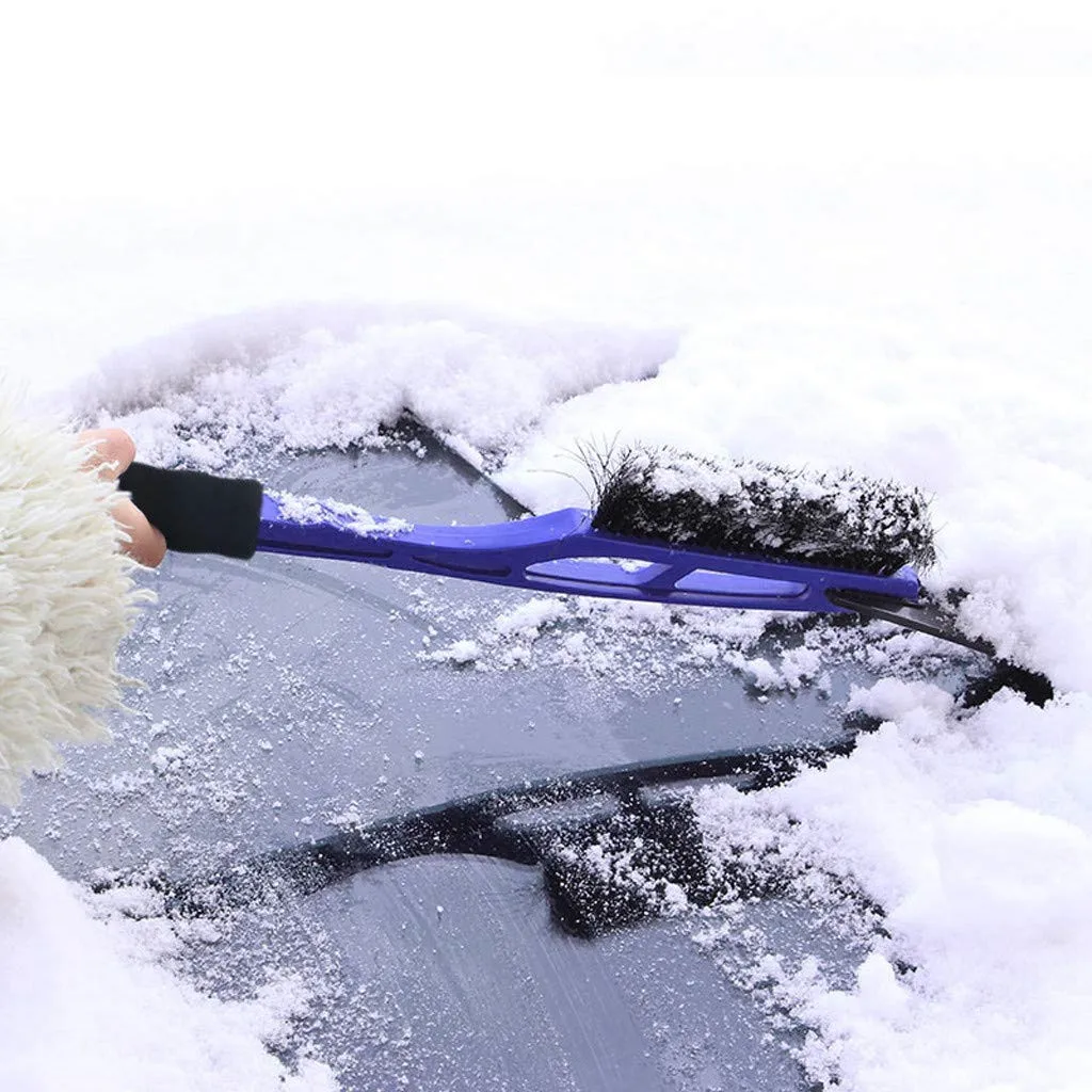 2-in-1 Car Ice Scraper Snow Remover Shovel Brush Window Windscreen Windshield Deicing Cleaning Scraping Tool Frost Broom Cleaner