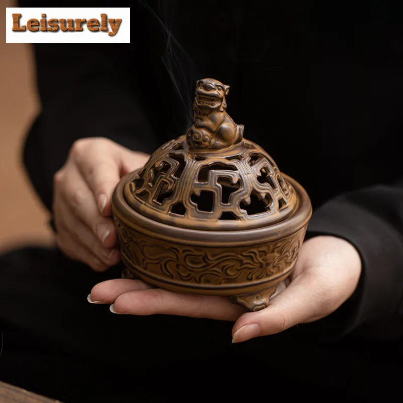 Awakening Lion Incense Holder Zen Garden Incense Burners Mosquito Coil Holder Aromatherapy Censer Cafes Supplies Ornaments Craft