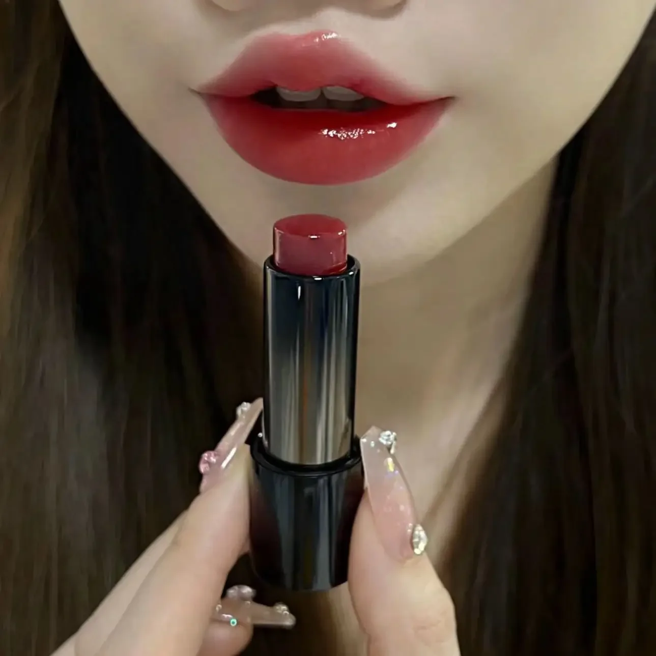 HERORANGE low saturation light colour lipstick multi-purpose stick hydrating feeling moisturising white natural mirror hold make