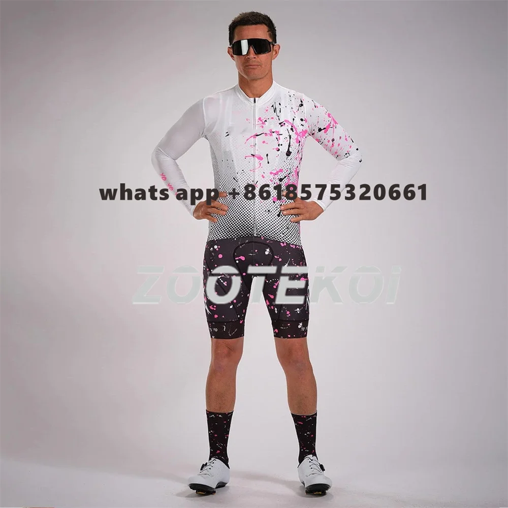 

Zootekoi Men's Clothing Cycling Thin Coat Team Suit Long Sleeve Shirt 9d Bib Shorts Spring Autumn Outdoor Road Bike Mtb Jersey