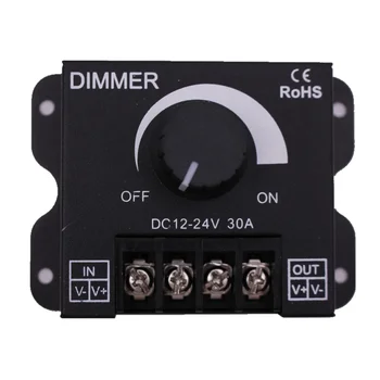 LED 조광기 DC 12V 24V 30A 360W 조정 가능한 밝기 램프 스트립 램프 드라이버 단일 색상 조명 전원 컨트롤러