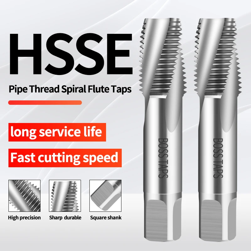 HSSE-35 JIS Standard TIN Coating Pipe Spiral Fluted Tap PS PF G BSP RP 1/16 1/8 1/4 3/8 1/2 Machine