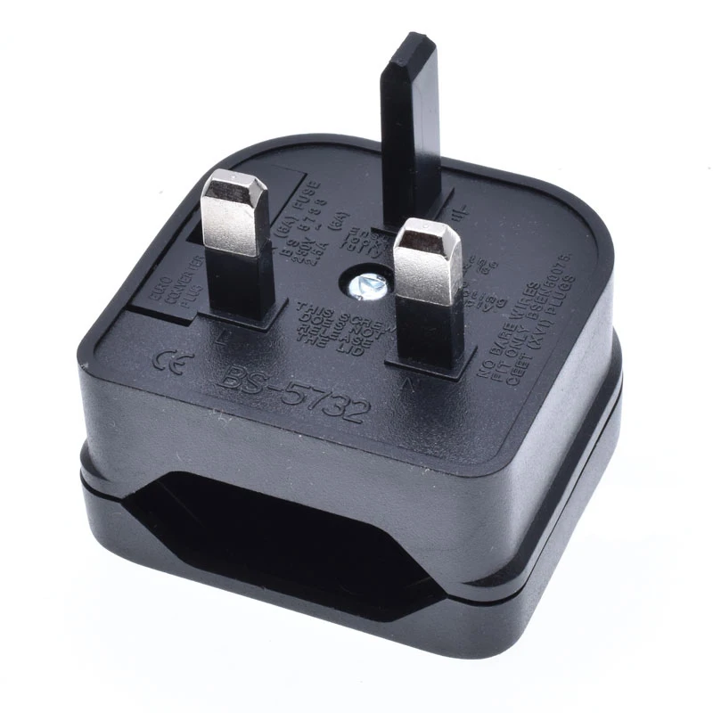 UK Plug Adapter with Adjustable Fuse – EU to UK Travel Power Converter