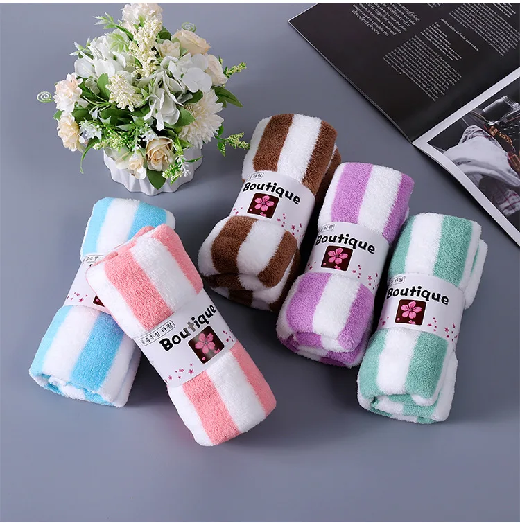 Description Picture 2 of item70*35cm Thickened Face Towel Absorbent Pure Hand Wash Face Bath Soft Microfiber Towel Bathroom Home Hotel Adult Towels Cleaning