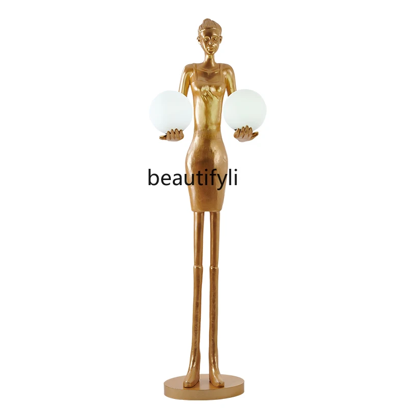 

Humanoid Art Sculpture Floor Lamp Designer Hotel Gallery Lobby Exhibition Hall Creative Large Human Body Statue Decoration