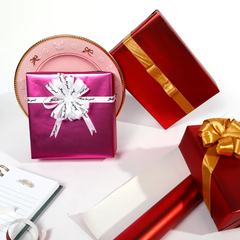 HOMERAL Pink Birthday Wrapping Paper Roll - Foil Doodle Style Gift Wrap With Sweet Cake Pattern